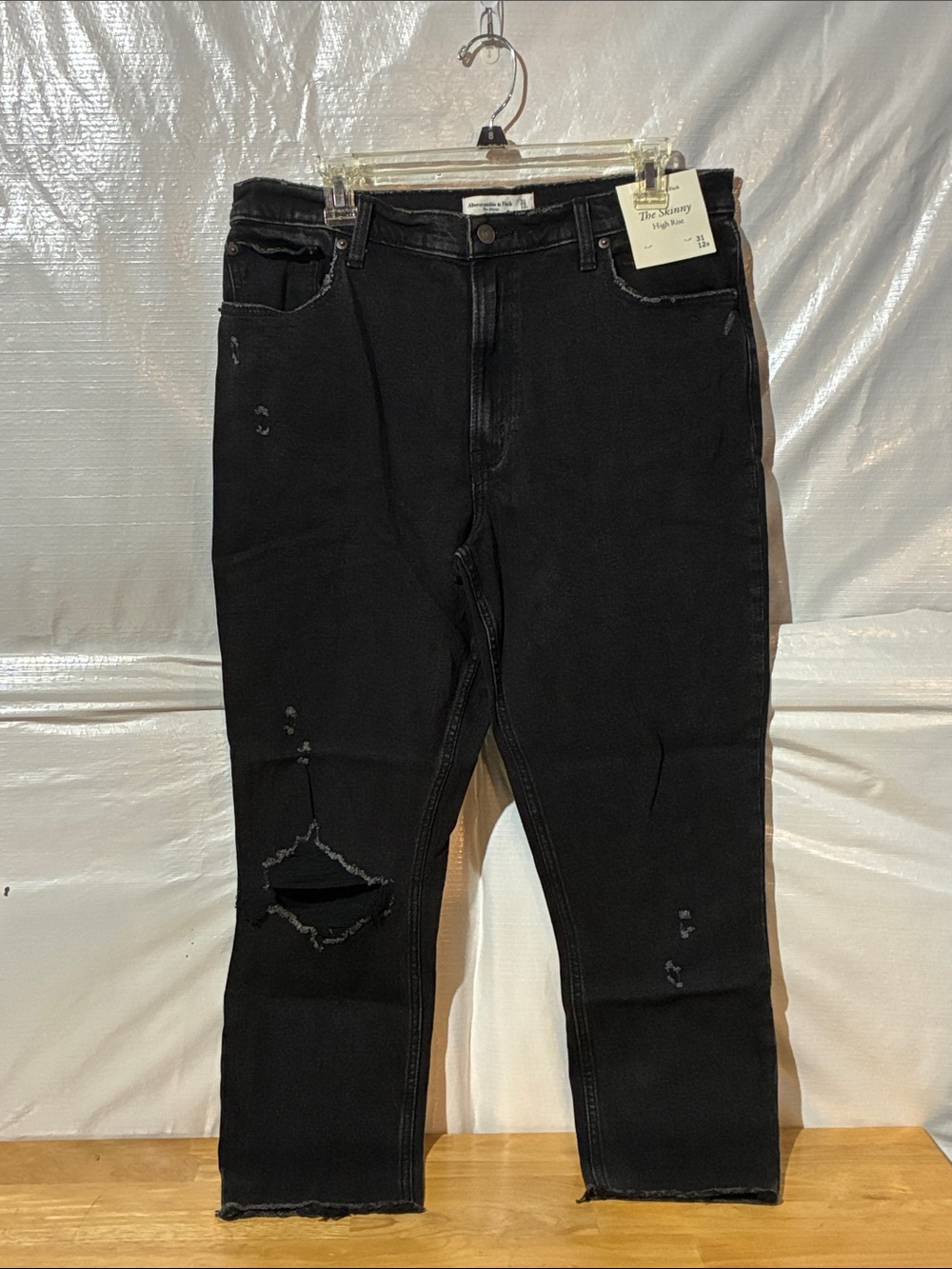 Abercrombie & Fitch Black High-Rise Distressed Women's Jeans